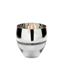 Fink Living Fink Rila Teelichthalter - Höhe 18 Cm - Ø 18 Cm - Silberfarben