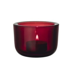 Iittala VALKEA Teelichthalter - Ø 7 Cm - Höhe 6 Cm - Cranberry