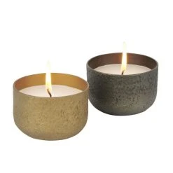 Lambert Alea Teelichthalter Mit Kerze - Höhe 6,5 Cm - Ø 9 Cm - Antik Gold -Kähler Store unnamed file 1091