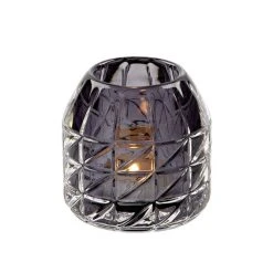 Fink Living Fink Glossy Teelichthalter - Höhe 9 Cm - Ø 9 Cm - Grau