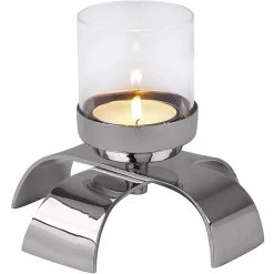 Fink Living Fink AARON Teelichthalter - 1-flammig - 18x18x15 Cm - Silberfarben -Kähler Store unnamed file 1169