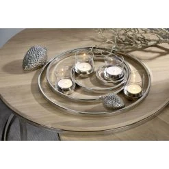 Fink Living Fink UNIVERSE Teelichterkranz - 4-teilig - Ø 27 Cm - Klar- Silberfarben -Kähler Store unnamed file 1232