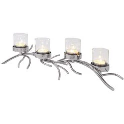 Fink Living Fink RAMUS Teelichthalter 4-flammig - 66x24x18 Cm - Silberfarben -Kähler Store unnamed file 1235