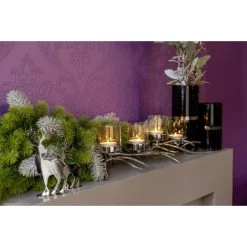 Fink Living Fink RAMUS Teelichthalter 4-flammig - 66x24x18 Cm - Silberfarben -Kähler Store unnamed file 1236