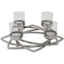 Fink Living Fink ZAPPORA Leuchterkranz - 4-flammig - Ø 43 Cm - Höhe 15 Cm - Silberfarben -Kähler Store unnamed file 1244