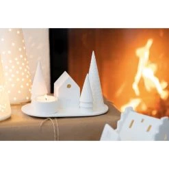 Räder LIVING Waldhütte Kerzenhalter - 18x10x12 Cm - Weiß -Kähler Store unnamed file 1252