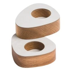 Lind DNA Curve Nupo Teelichthalter - 2er Set - 2er Set - 8x10x5,6 Cm - Nature/metallic