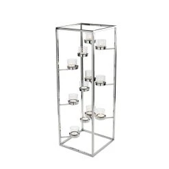 Fink Living Fink GUNIA Leuchter - 24x24x70 Cm - Silberfarben