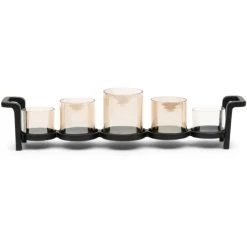 Riviera Maison Rivièra Maison Glendale Multiple Teelichthalter - 50x10x10,5 Cm - Schwarz