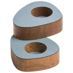 Lind DNA CURVE Nupo Teelichthalter - 2er-Set - 2er-Set: 8x10x5,6 Cm - Light Blue