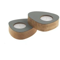 Lind DNA CURVE Nupo Teelichthalter - 2er-Set - 2er-Set: 8x10x5,6 Cm - Pastel Green