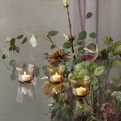 Holmegaard Calabas Teelichthalter - Ø 8,5 Cm - Höhe: 7,5 Cm - Tiefe: 8,5 Cm - Gelb -Kähler Store unnamed file 1420