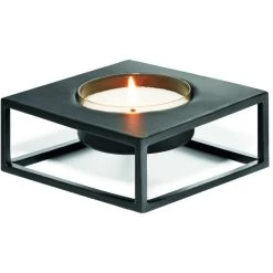 Philippi Solero Teelichthalter - S: 10x10 Cm - Höhe 4,5 - Schwarz