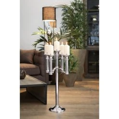 Fink Living Fink MERKUR Bodenleuchter 5-flammig - H 85 X Ø 41,5 Cm - Vernickelt / Silberfarben -Kähler Store unnamed file 1611