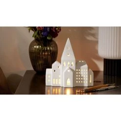 Kähler Design Kähler Urbania Lichthaus Teelichthalter - 21x20,5x8 Cm - Stadt -Kähler Store unnamed file 1659