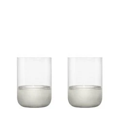 Blomus CALMA Windlicht-Set 2er-Set - 2 Stück à Ø 7 Cm - Höhe 9,5 Cm - Light Gray