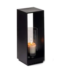Philippi Wisma Windlicht - 12x12x32 Cm - Schwarz