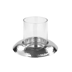 Fink Living Fink NAPA Windlicht Mit Glas - Ø 27,5 Cm - Höhe 24 Cm - Vernickelt