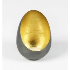 Lambert Casati Windlicht - Ø 13,5 Cm - Höhe 20 Cm - Naturgrau-gold -Kähler Store unnamed file 372