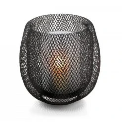 Philippi Mesh Windlicht - Höhe 19 Cm - Schwarz
