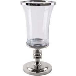 Fink Living Fink LYNETTE Windlicht - Ø 18 Cm - Höhe 42 Cm - Silberfarben