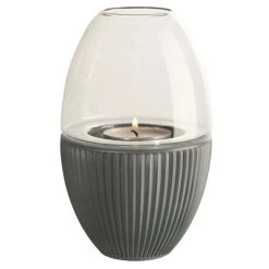 ASA YOKO Windlicht - ø 13 Cm - H 21 Cm - Basalt