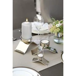 Fink Living Fink WAVE Teelichthalter - Ø 6 Cm - 13 Cm - Vernickelt -Kähler Store unnamed file 556