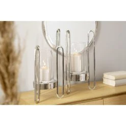 Fink Living Fink CHALI Windlicht Mit Glas - Höhe 45 Cm - Silberfarben -Kähler Store unnamed file 588