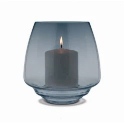 Holmegaard Flow Kerzenhalter - Höhe 18,5 Cm - Ø 18,5 Cm - Blau