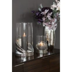 Fink Living Fink COLETTE Windlicht Mit Glasaufsatz - ø 25,5 Cm - Höhe 30 Cm - Vernickelt -Kähler Store unnamed file 632