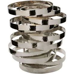 Fink Living Fink MIRAGE Windlicht - Ø 27,5 Cm - Höhe 30 Cm - Vernickelt