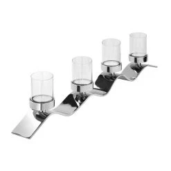 Fink Living Fink Wave Kerzenhalter - L 83 Cm - Silberfarben / Vernickelt