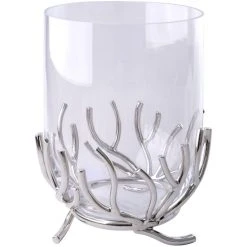 Fink Living Fink RAMUS Windlicht - Ø 21 Cm - Höhe 27 Cm - Silberfarben