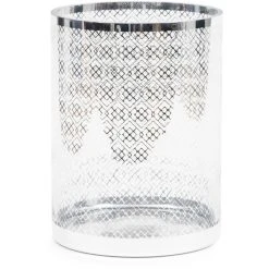 Riviera Maison Rivièra Maison Chain Windlicht - Ø 18 Cm - Höhe 24 Cm - Silberfarben