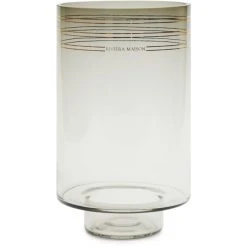 Riviera Maison Rivièra Maison Crawley Windlicht - Ø 15 Cm - Höhe 25 Cm - Grau