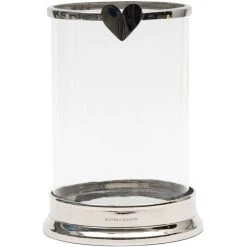 Riviera Maison Rivièra Maison With Love Windlicht - Ø 21 Cm - Höhe 38 Cm - Silberfarben