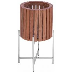 Kähler Store 11 Fink Living Fink BERKLEY Windlicht - Höhe 43 Cm - Ø 24,5 Cm - Braun, Silberfarben