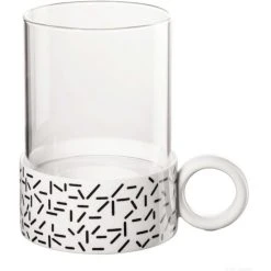 ASA Memphis Strokes Windlicht - Ø 8,4 Cm - Höhe 12 Cm - Weiß