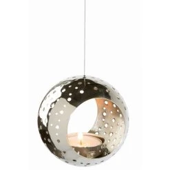 Fink Living Fink Lucy Teelichthalter Punkte - Zum Aufhängen - ø 12,5 Cm - Höhe 9,5 Cm - Edelstahl