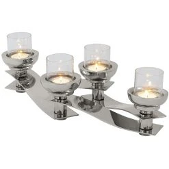 Fink Living Fink PAREO Kerzenhalter - 4-flammig - Höhe 13 Cm - Silberfarben -Kähler Store unnamed file 994