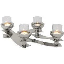 Fink Living Fink PAREO Kerzenhalter - 4-flammig - Höhe 13 Cm - Silberfarben -Kähler Store unnamed file 995