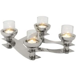 Fink Living Fink PAREO Kerzenhalter - 4-flammig - Höhe 13 Cm - Silberfarben -Kähler Store unnamed file 996