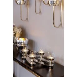 Fink Living Fink PAREO Kerzenhalter - 4-flammig - Höhe 13 Cm - Silberfarben -Kähler Store unnamed file 997